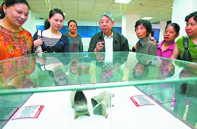 八旬翁讲鞋围拢一圈人
