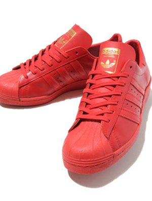 �����ɫ�����Ź����ã�adidas Originals Super Star 80��s LTHR Red