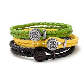 Stussy × JAM HOME MADE编织皮革手链