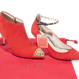 Zara 推出中国新年限定款红色女鞋